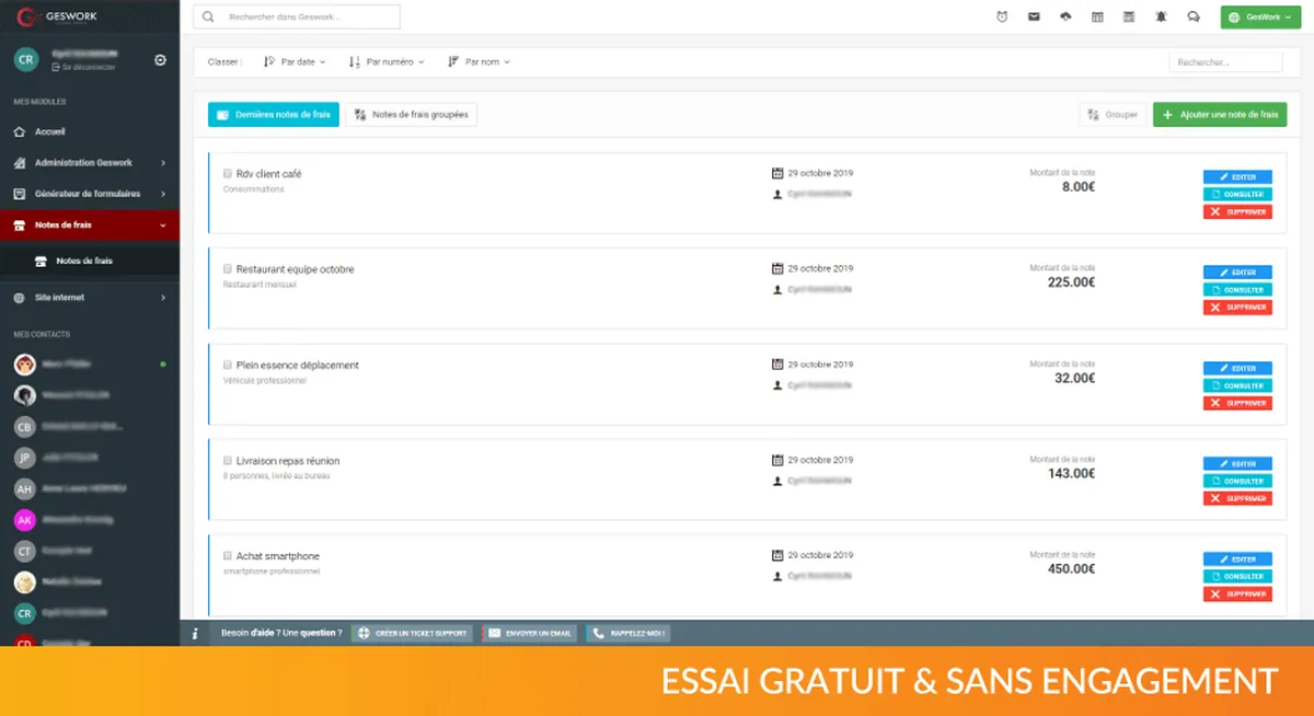 Notre avis sur Geswork : un logiciel de service client (assistance / support / SAV) à découvrir