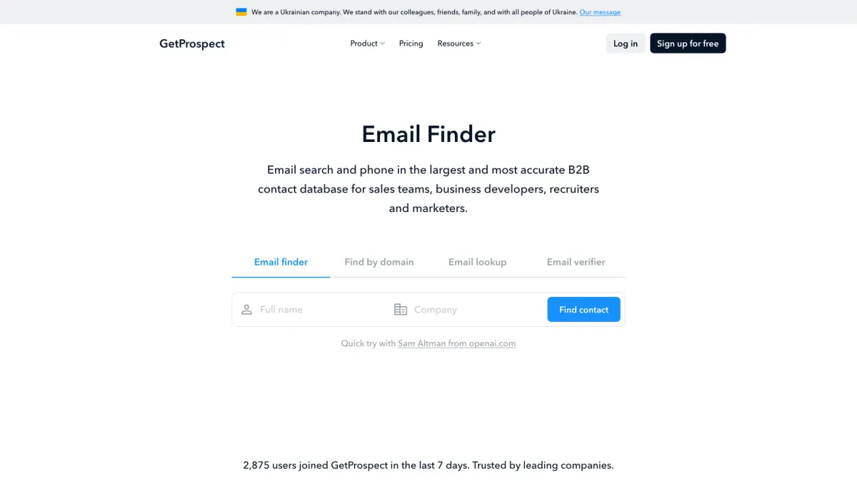 Interface GetProspect : fonctionnalités, prix, alternatives