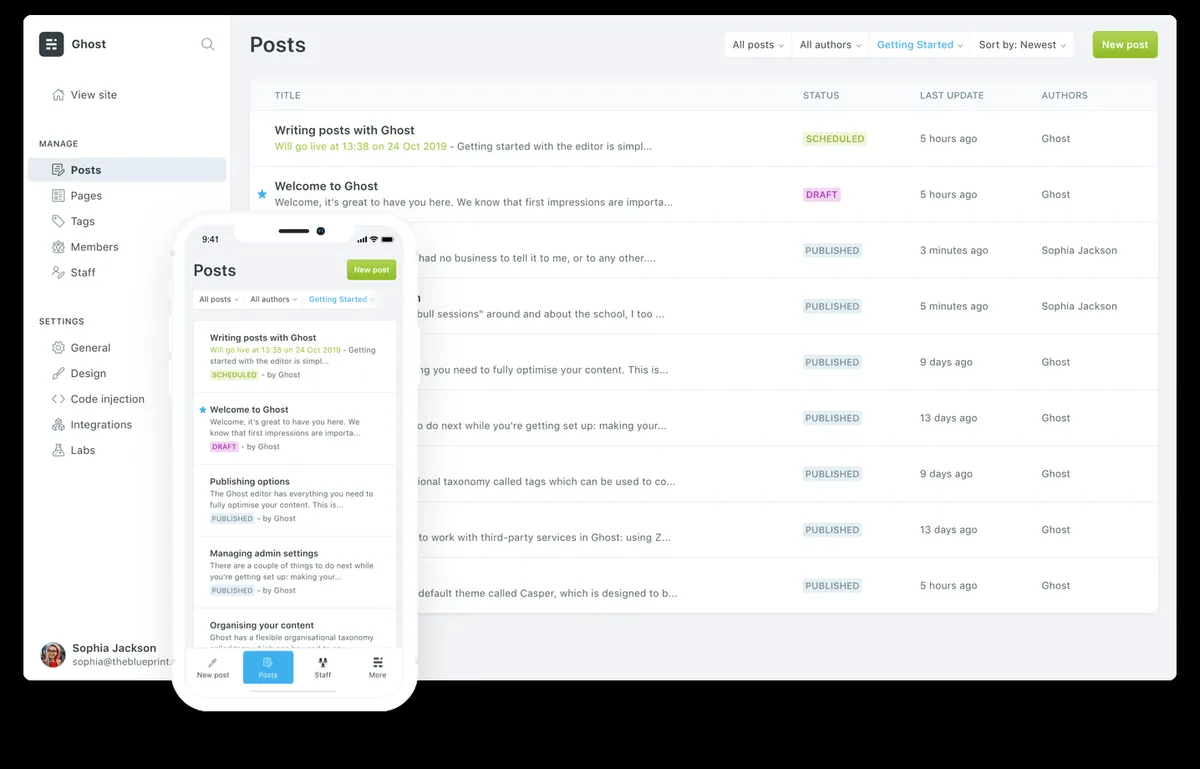 Notre avis sur Ghost Solutions Suite : une plateforme de blog à découvrir