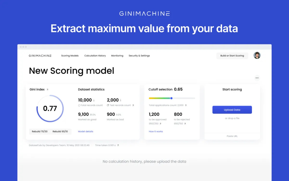 Interface GiniMachine: fonctionnalités, prix, alternatives
