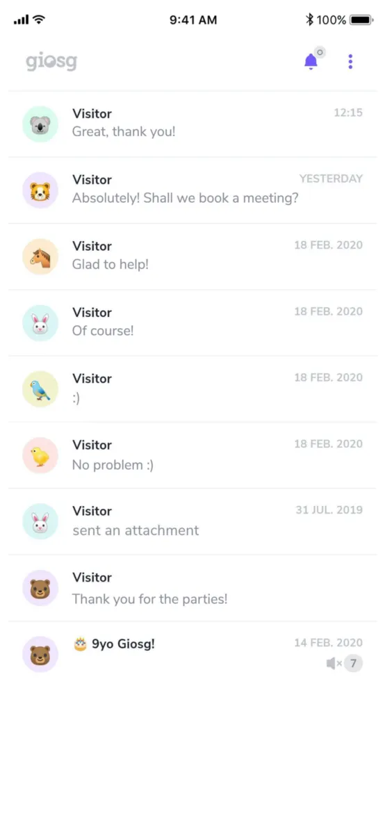Interface Giosg: fonctionnalités, prix, alternatives