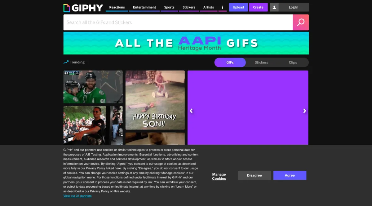 Interface Giphy : image, ergonomie, alternatives
