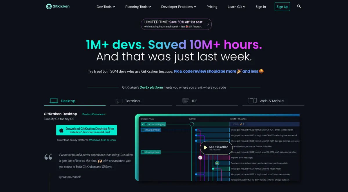 GitKraken: avis sur le logiciel DevOps: fonctionnalités, avantages, inconvénients et tarifs