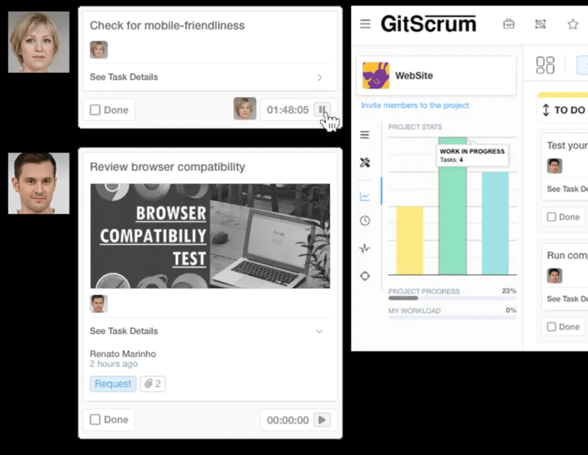 Interface GitScrum: fonctionnalités, prix, alternatives