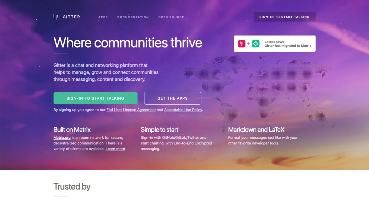 Interface Gitter : image, ergonomie, alternatives Interface Gitter : image, ergonomie, alternatives