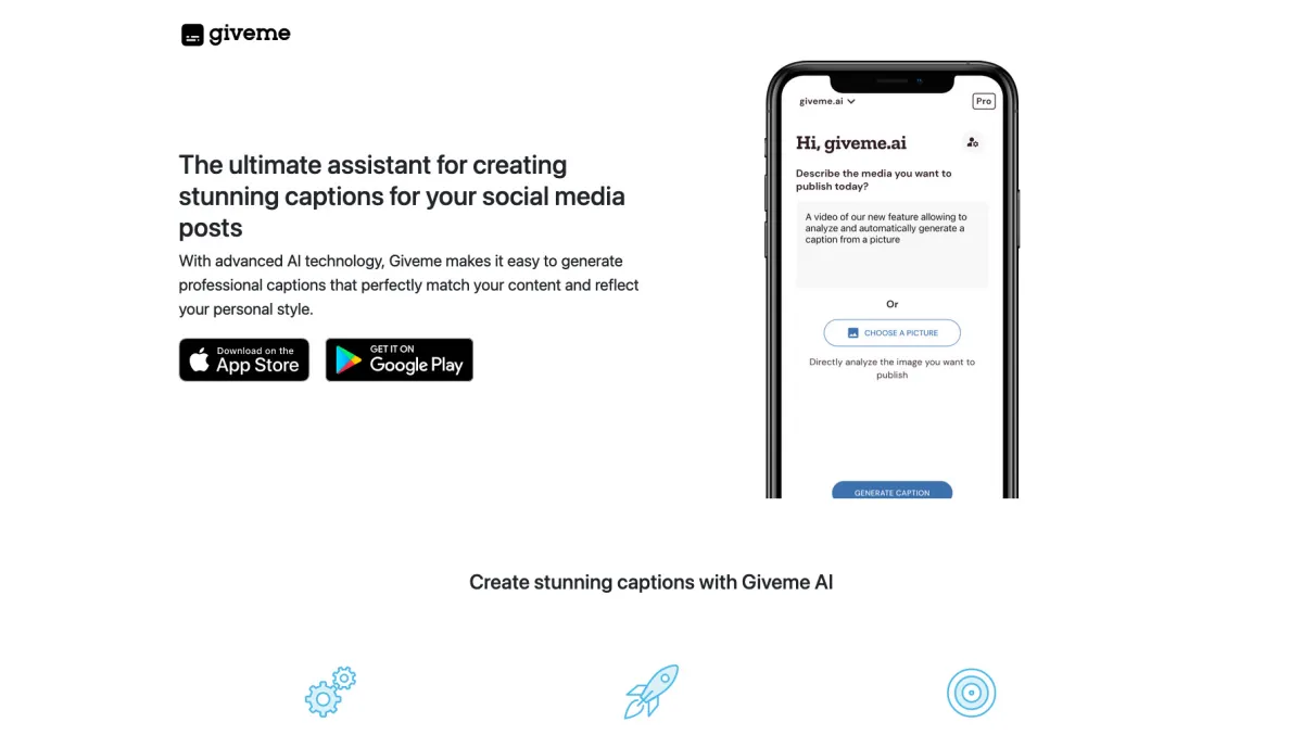 Interface Giveme IA : image, ergonomie, alternatives