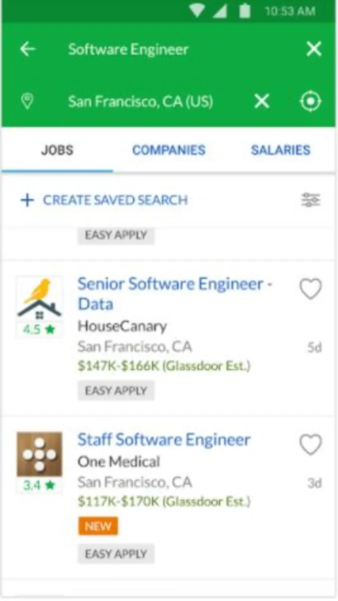 Interface Glassdoor: fonctionnalités, prix, alternatives