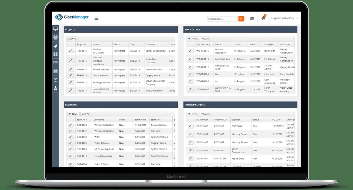 Interface GlassManager: fonctionnalités, prix, alternatives