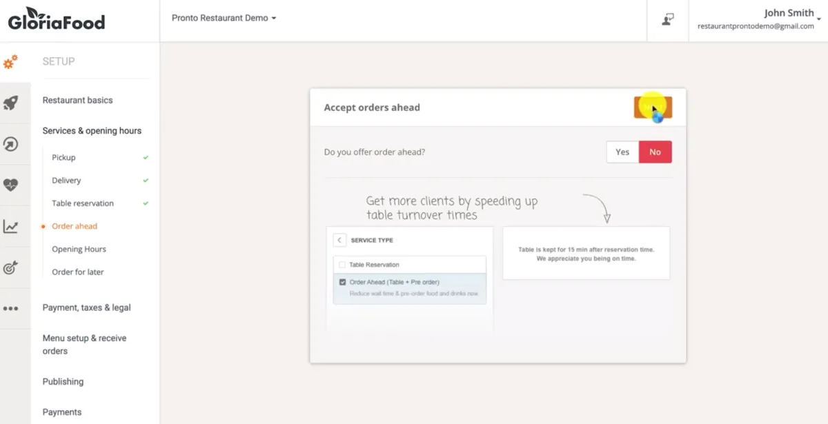 Notre avis sur GloriaFood : un logiciel de réservation (booking) à découvrir