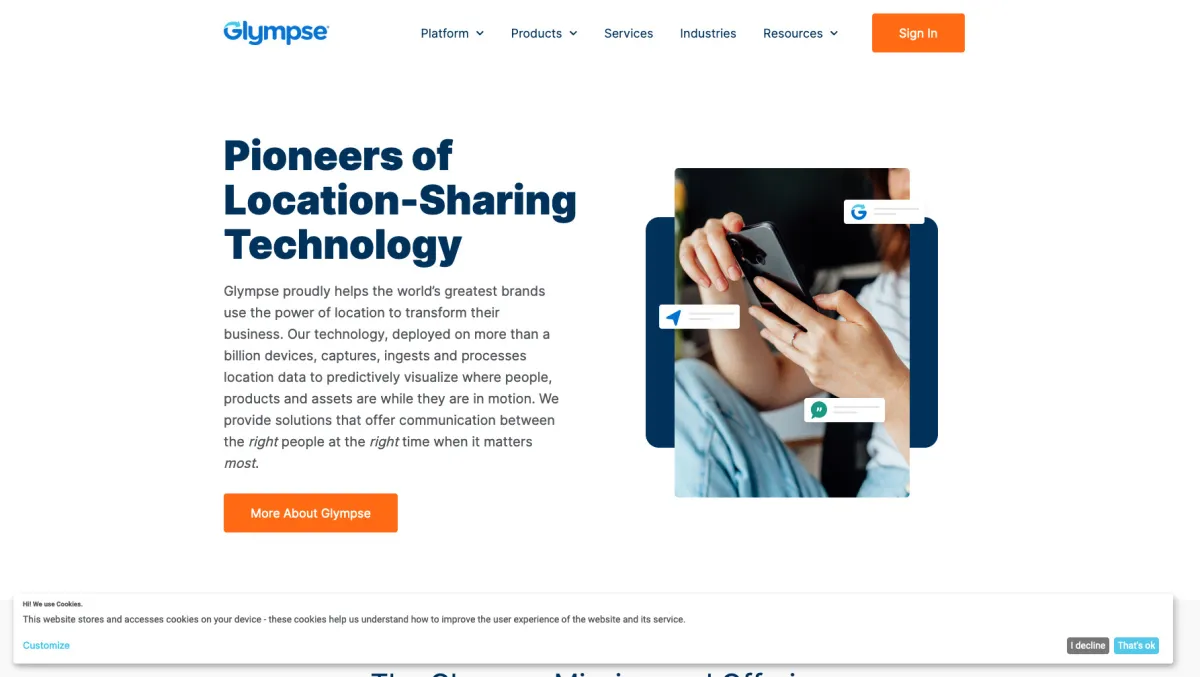 Interface Glympse : image, ergonomie, alternatives Interface Glympse : image, ergonomie, alternatives