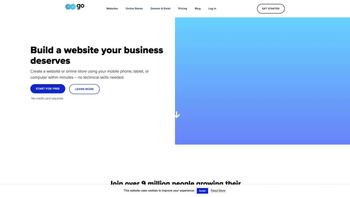 Interface Go Sitebuilder : fonctionnalités, prix, alternatives