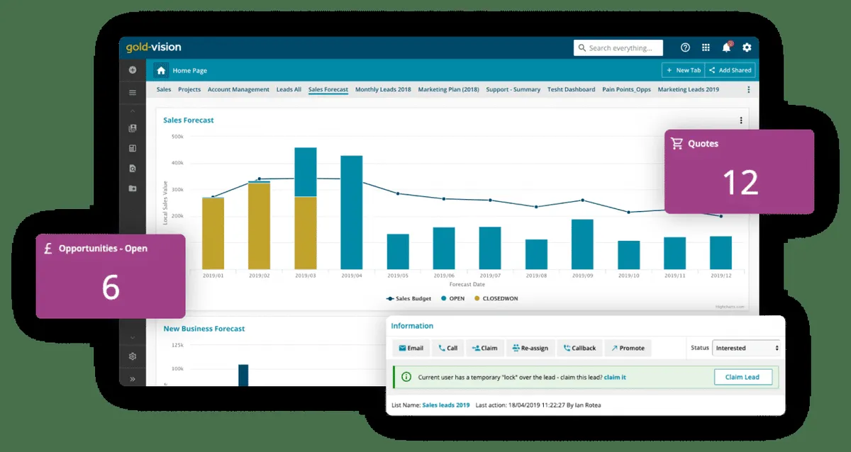 Gold-Vision CRM: avis sur le logiciel CRM: fonctionnalités, avantages, inconvénients et tarifs