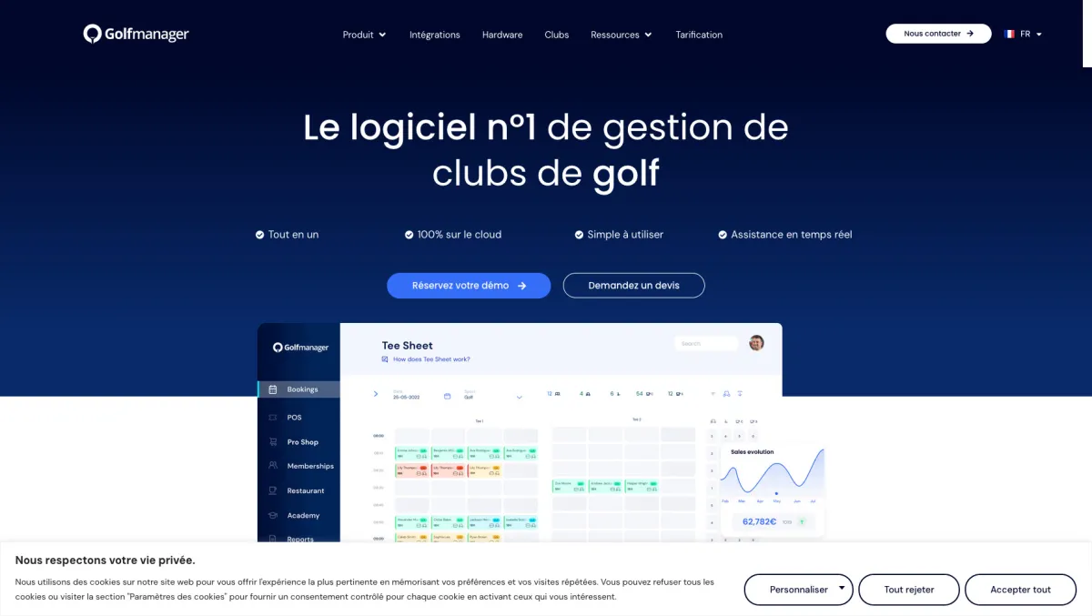 Interface Golfmanager : fonctionnalités, prix, alternatives