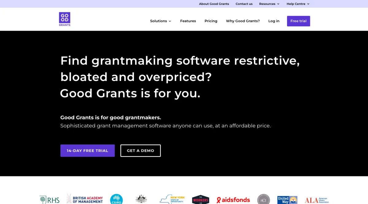 Interface Good Grants : fonctionnalités, prix, alternatives Interface Good Grants : fonctionnalités, prix, alternatives