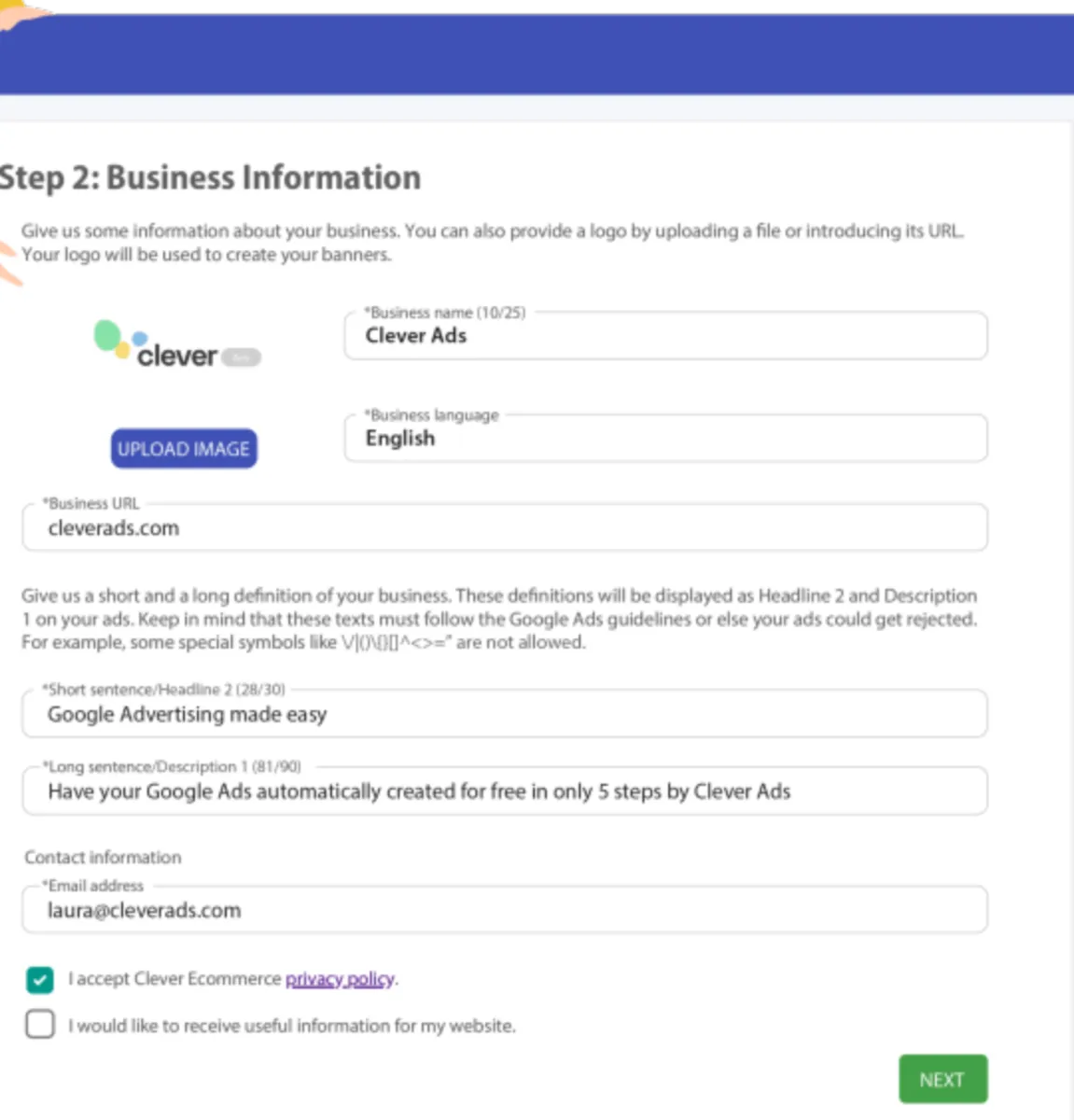 Interface Google Ads Audit by Clever Ads: fonctionnalités, prix, alternatives