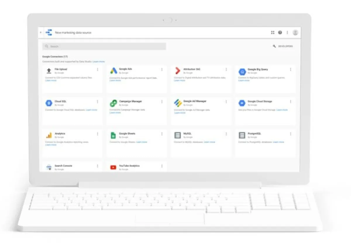 Interface Google Data Studio: image, ergonomie, alternatives Interface Google Data Studio: image, ergonomie, alternatives