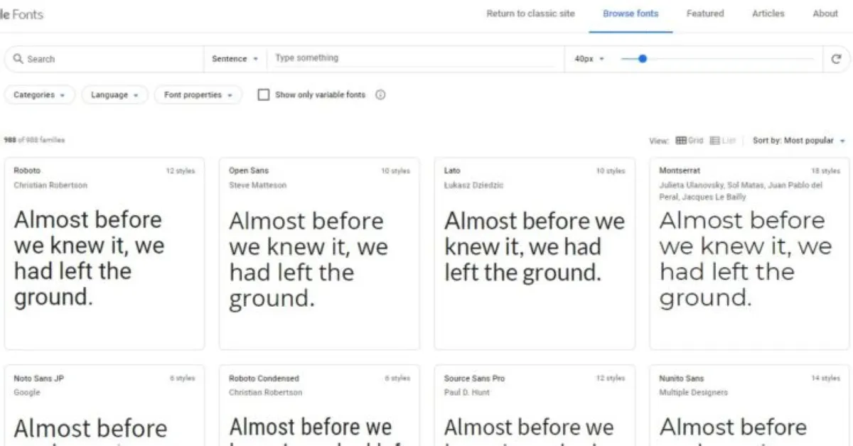 Google Fonts: avis sur le logiciel de typographie / polices de caractères / webfont: fonctionnalités, avantages, inconvénients et tarifs