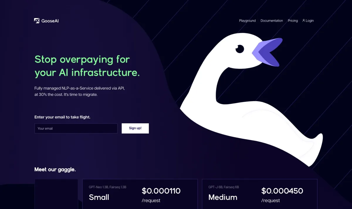 Interface GooseAI : image, ergonomie, alternatives