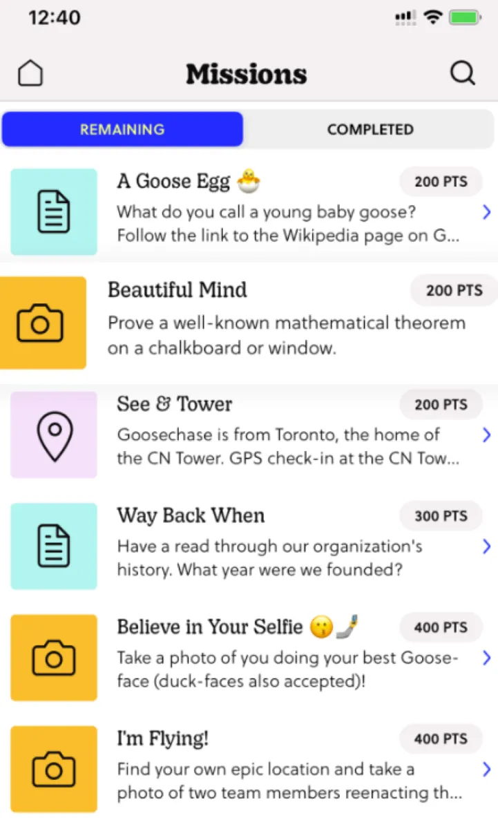 GooseChase: avis sur le logiciel d'onboarding / intégration des collaborateurs: fonctionnalités, avantages, inconvénients et tarifs GooseChase: avis sur le logiciel d'onboarding / intégration des collaborateurs: fonctionnalités, avantages, inconvénients et tarifs