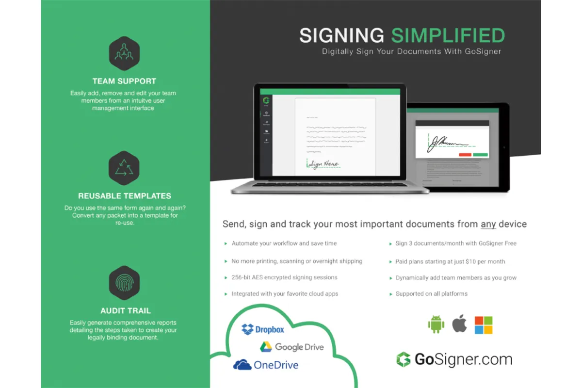 GoSigner: avis sur le logiciel de signature électronique: fonctionnalités, avantages, inconvénients et tarifs GoSigner: avis sur le logiciel de signature électronique: fonctionnalités, avantages, inconvénients et tarifs