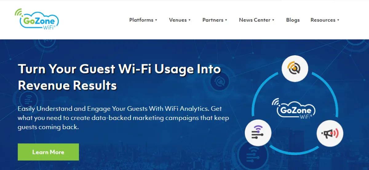 GoZone WiFi est un logiciel de gestion du WiFi très réputé en entreprise car il dispose de nombreuses fonctionnalités et intégrations tierces 