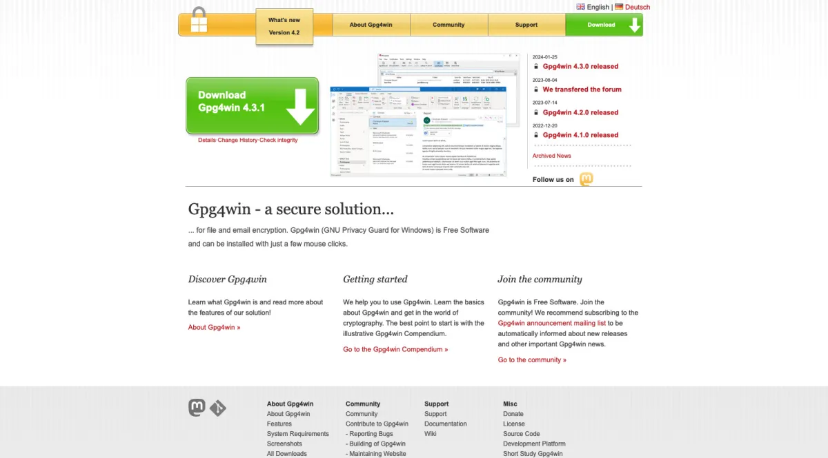 Interface Gpg4win : fonctionnalités, prix, alternatives