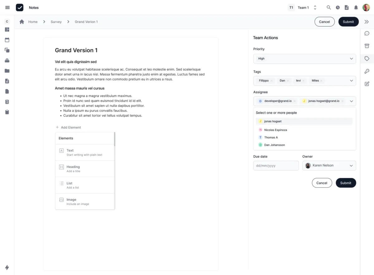 Interface Grand: image, ergonomie, alternatives