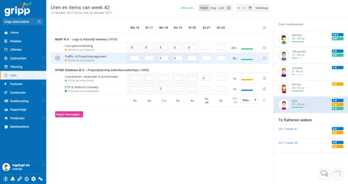 Interface Gripp: fonctionnalités, prix, alternatives