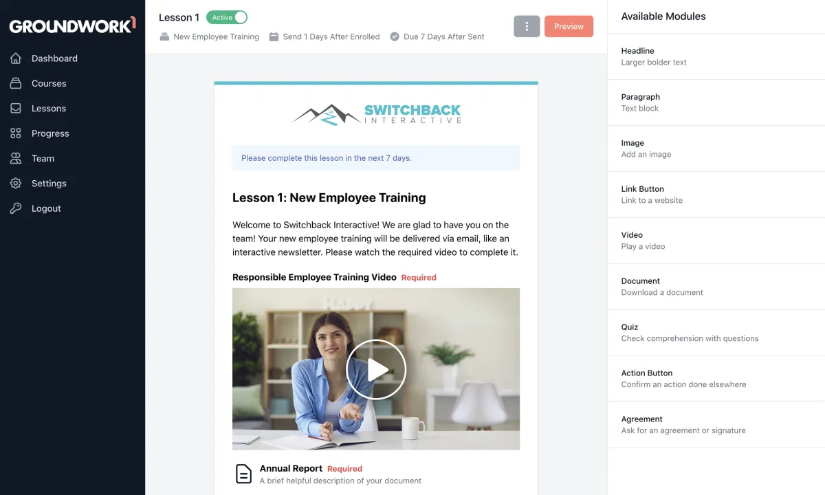 Notre avis sur Groundwork1 : un logiciel LMS (learning management system) à découvrir