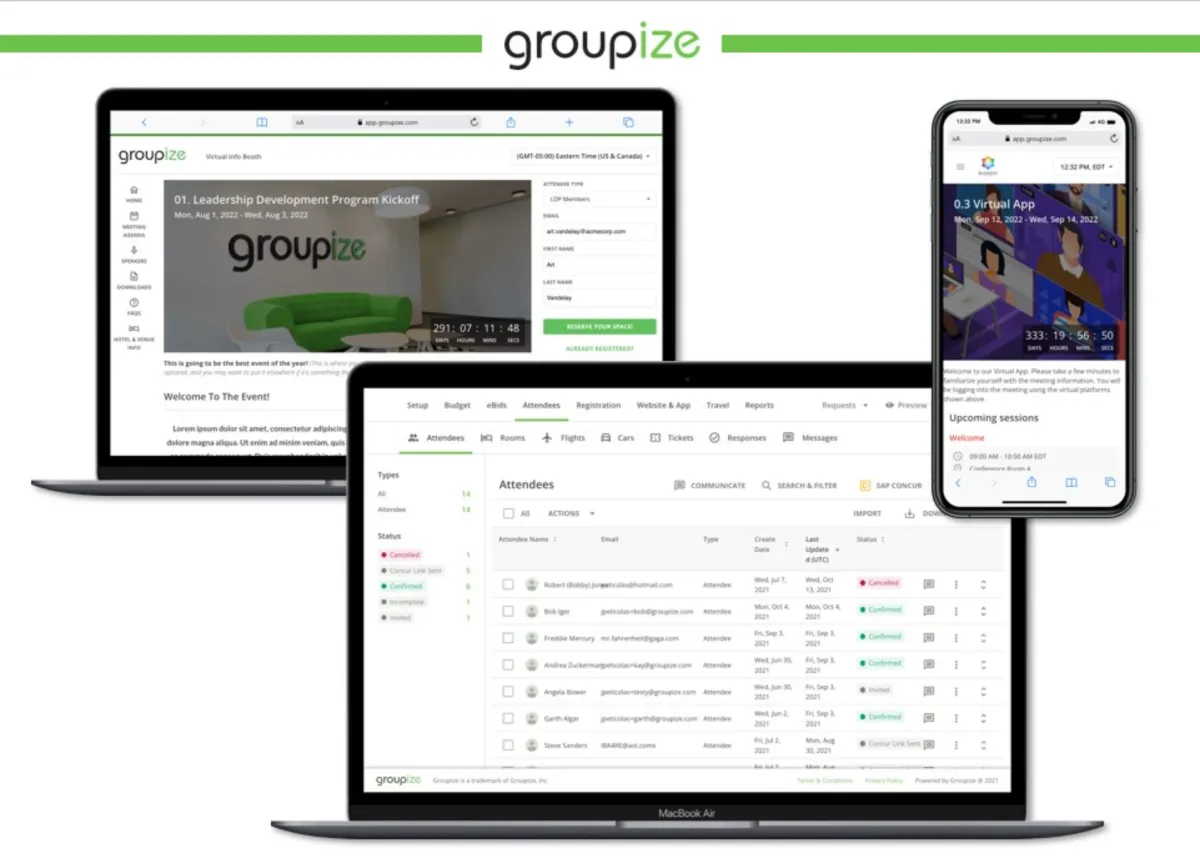 Interface Groupize: fonctionnalités, prix, alternatives