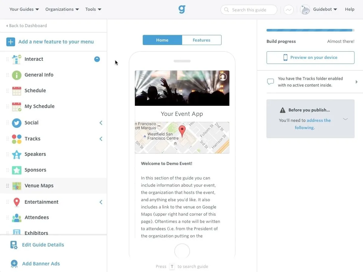 Notre avis sur Guidebook : un logiciel de gestion d'événements à découvrir
