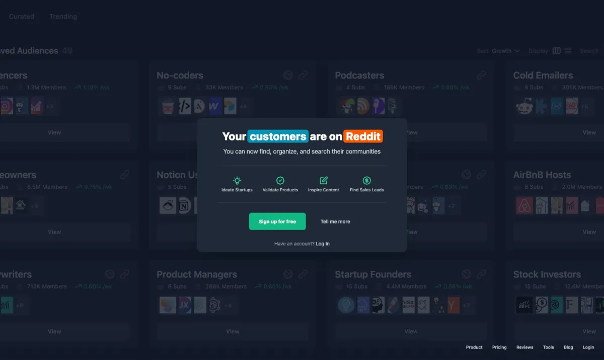 Interface GummySearch : fonctionnalités, prix, alternatives