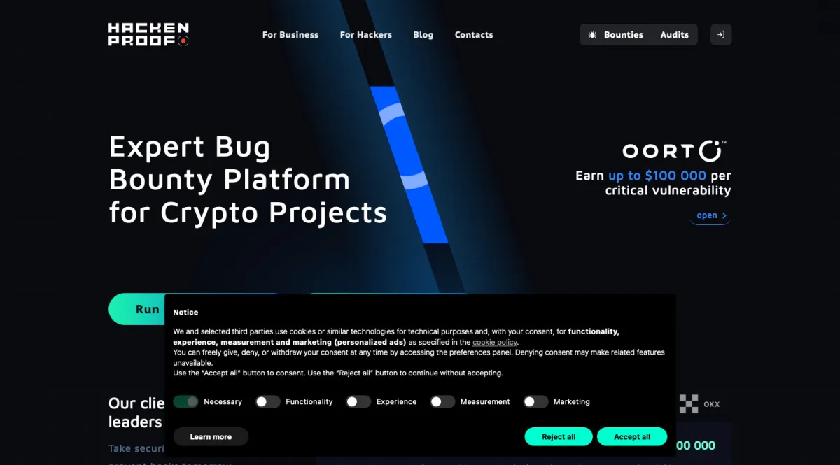 Interface Hackenproof : fonctionnalités, prix, alternatives