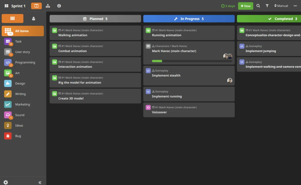 Interface HacknPlan: fonctionnalités, prix, alternatives Interface HacknPlan: fonctionnalités, prix, alternatives