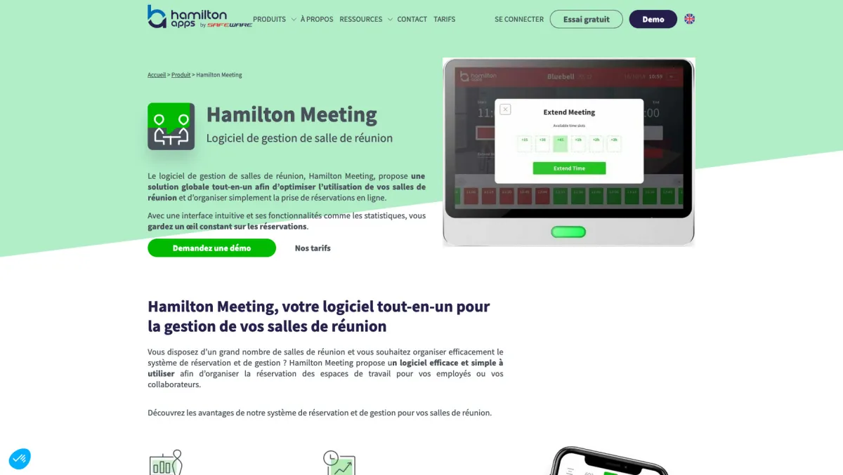 Interface Hamilton Deskbooking : fonctionnalités, prix, alternatives