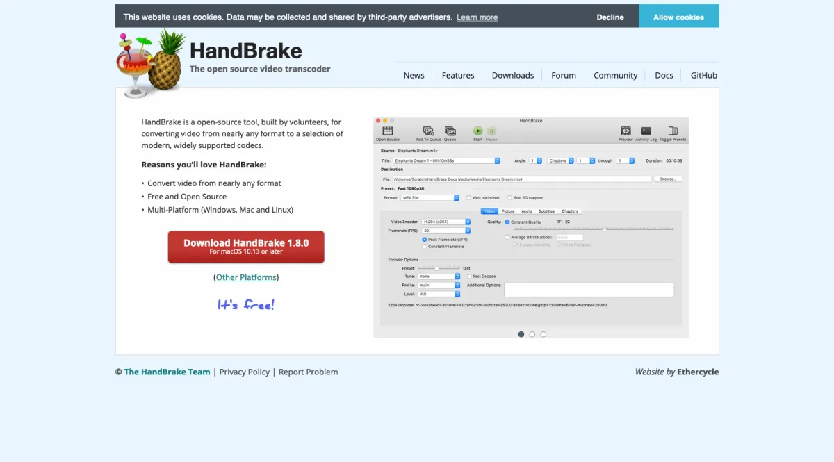 Interface HandBrake : fonctionnalités, prix, alternatives