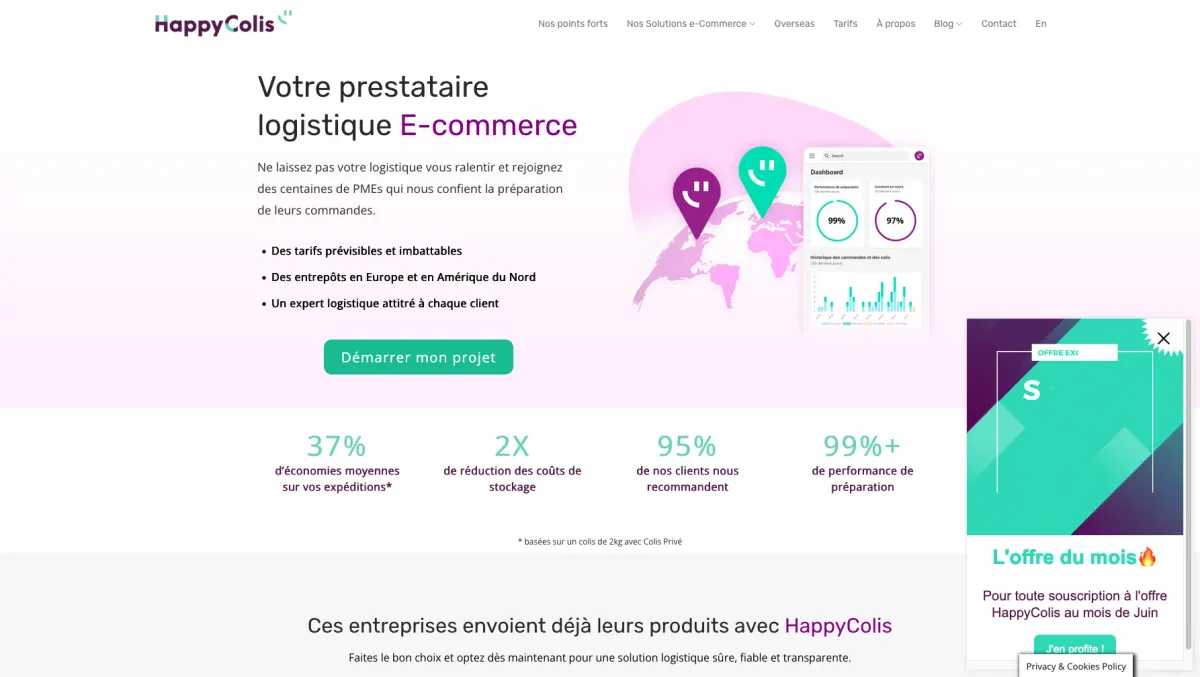 Interface Happy Colis : fonctionnalités, prix, alternatives