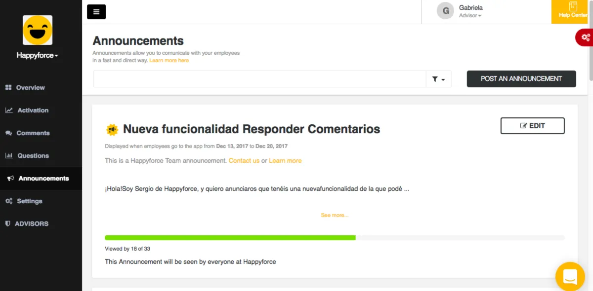 Notre avis sur Happyforce : un logiciel d'engagement collaborateur (employee engagement) à découvrir