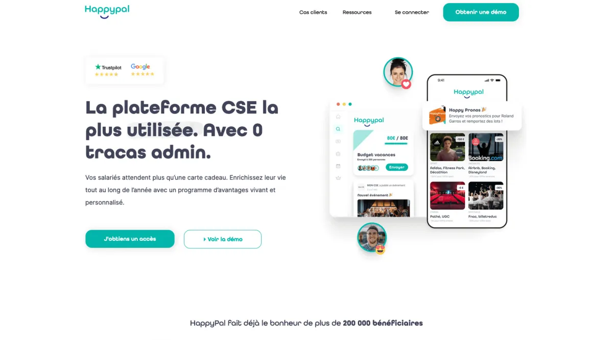 Interface HappyPal : fonctionnalités, prix, alternatives