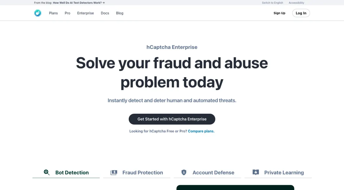 Interface hCaptcha : fonctionnalités, prix, alternatives