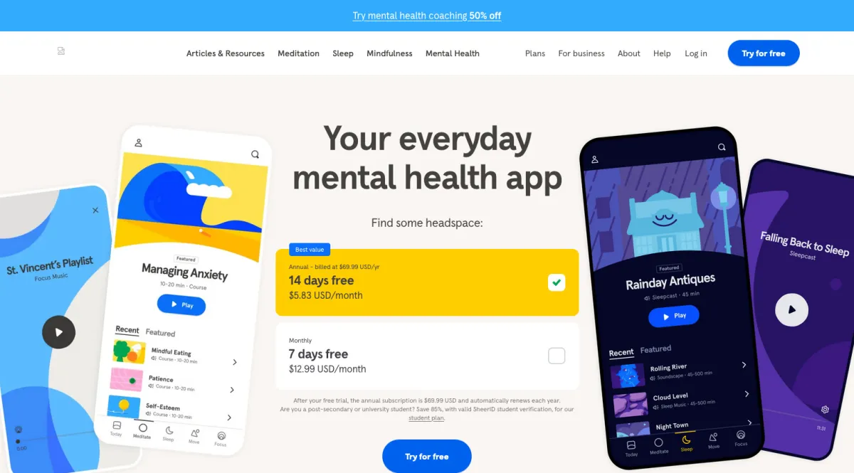 Notre avis sur Headspace : un logiciel pour la santé à découvrir