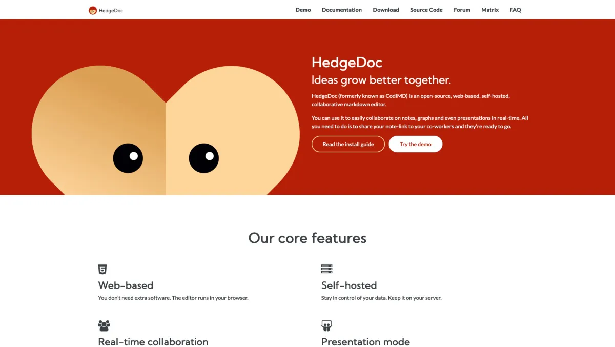 Interface HedgeDoc : fonctionnalités, prix, alternatives