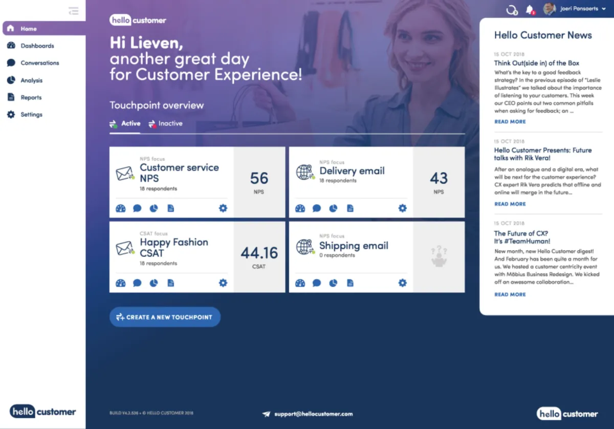 Interface Hello Customer: fonctionnalités, prix, alternatives