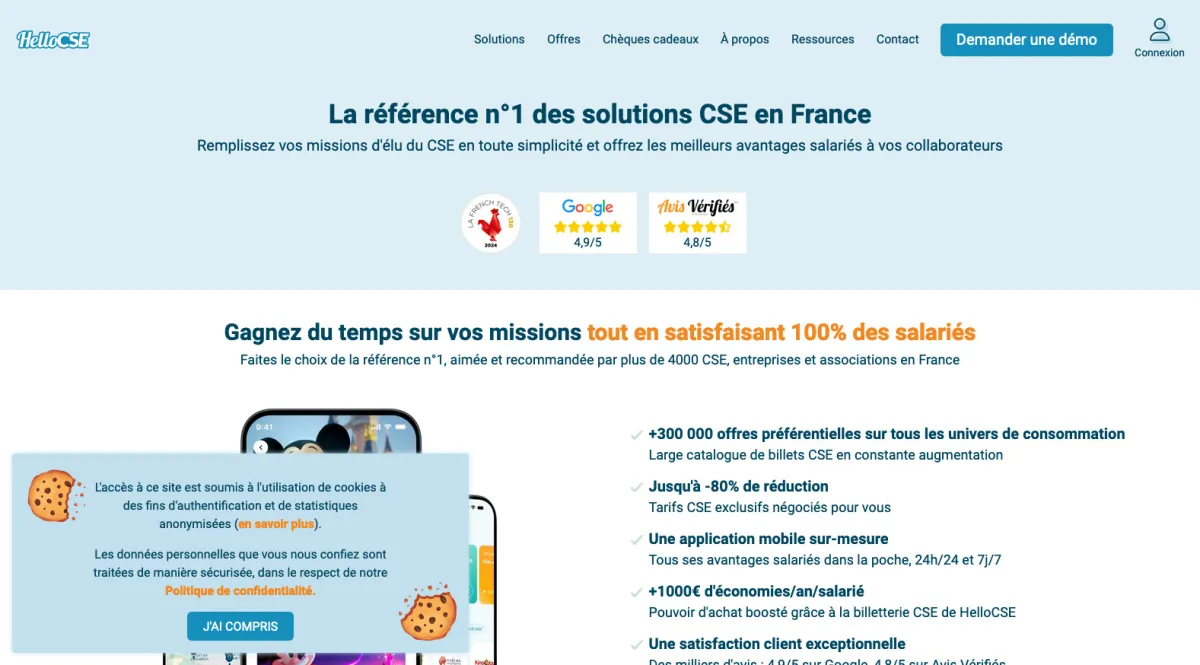 Interface HelloCSE : fonctionnalités, prix, alternatives