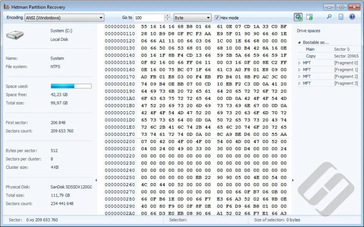 Interface Hetman Partition Recovery: fonctionnalités, prix, alternatives