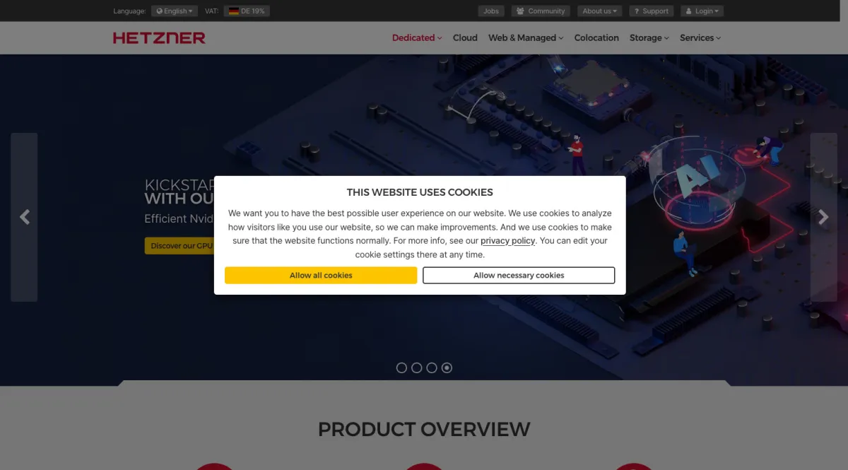 Hetzner: avis sur le hébergeur web et gestionnaire de domaines: fonctionnalités, avantages, inconvénients et tarifs