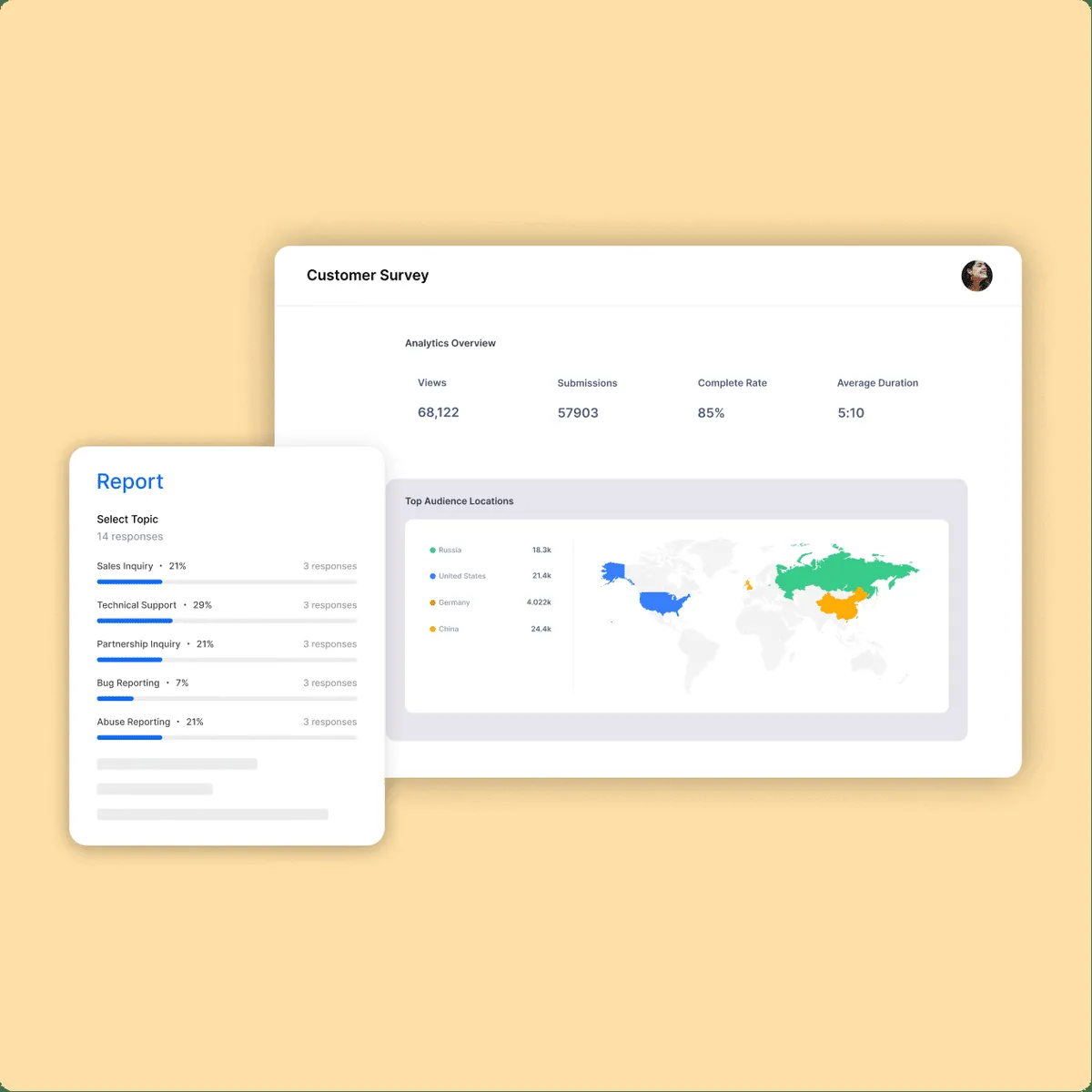 Interface HeyForm: fonctionnalités, prix, alternatives