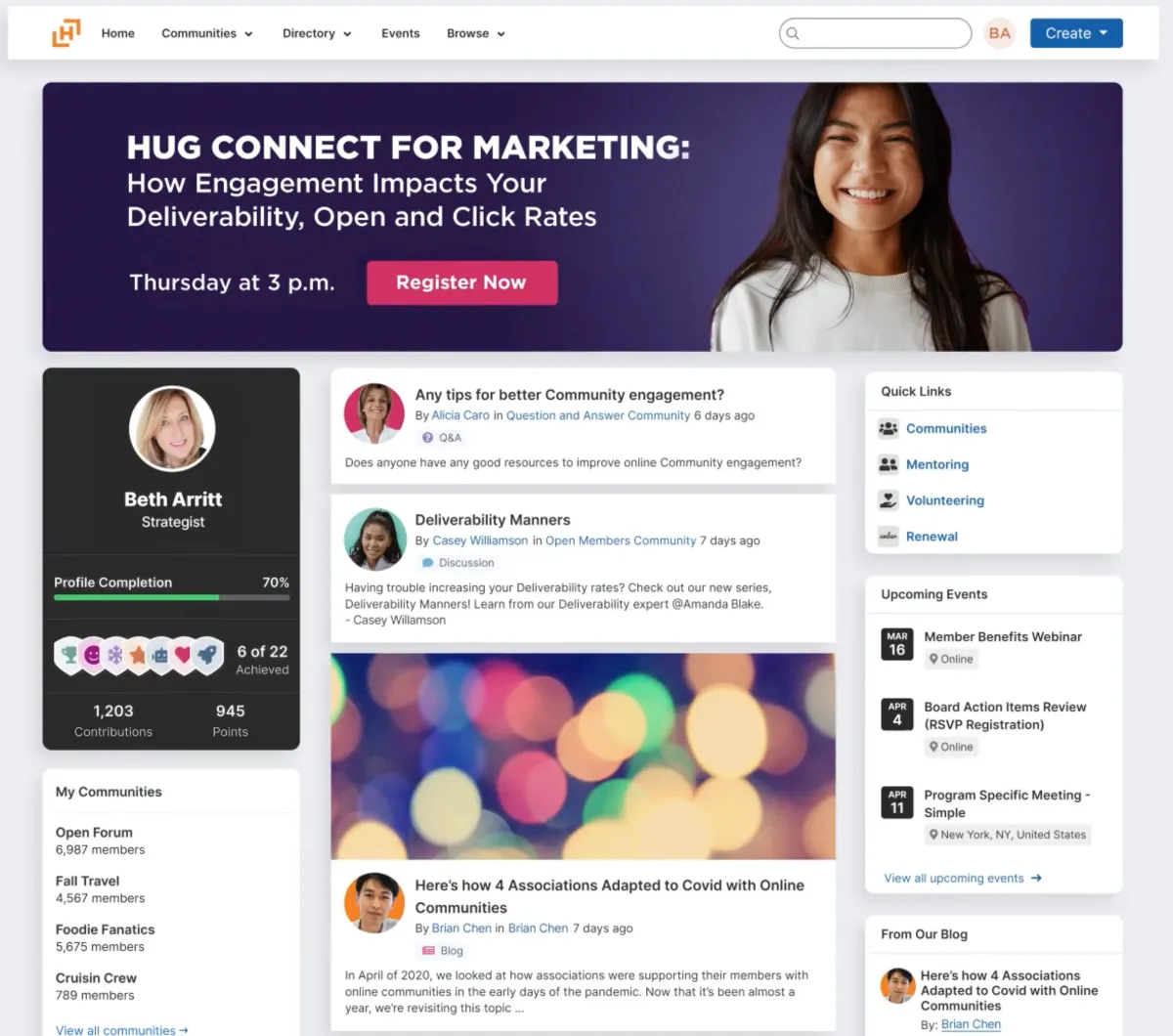 Higher Logic: avis sur le logiciel d'engagement client (customer engagement): fonctionnalités, avantages, inconvénients et tarifs Higher Logic: avis sur le logiciel d'engagement client (customer engagement): fonctionnalités, avantages, inconvénients et tarifs