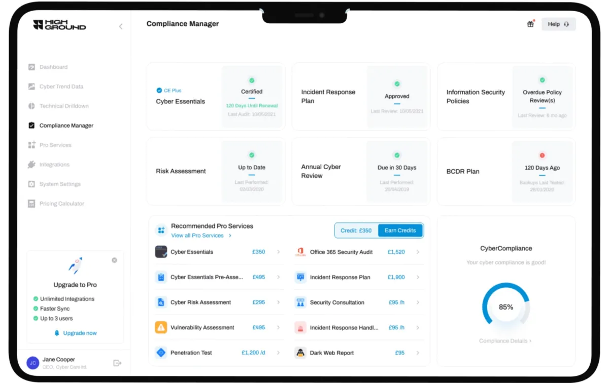 Interface HighGround: image, ergonomie, alternatives