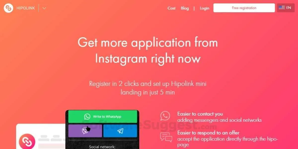 Hipolink est un logiciel de référencement sur les réseaux sociaux populaire qui existe en version gratuite ou payante (à partir de 24 €) 